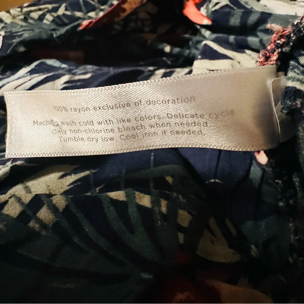 Cacique Navy Tropical Floral Pajama Pants with Coral Flowers